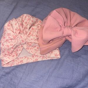 $5 SALE Charming Pink and Floral Kids Turban Set
